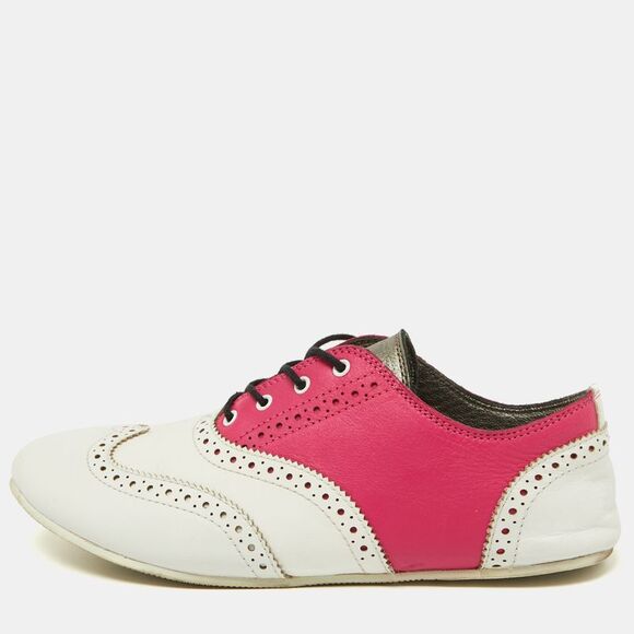 Dolce & Gabbana Pink/white Brogue Leather Oxford Sneakers Size 36,New Products : American Fashion Style Bags On Sale